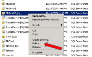 sql suspect ldf